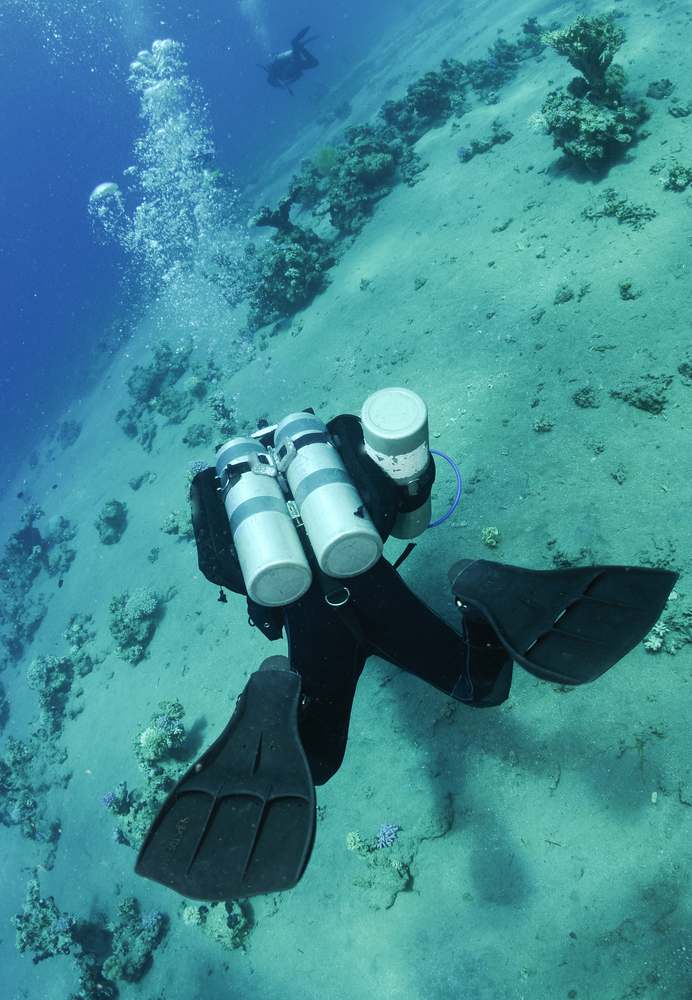 Technical diver utilizes helium gas mixtures on all his dives