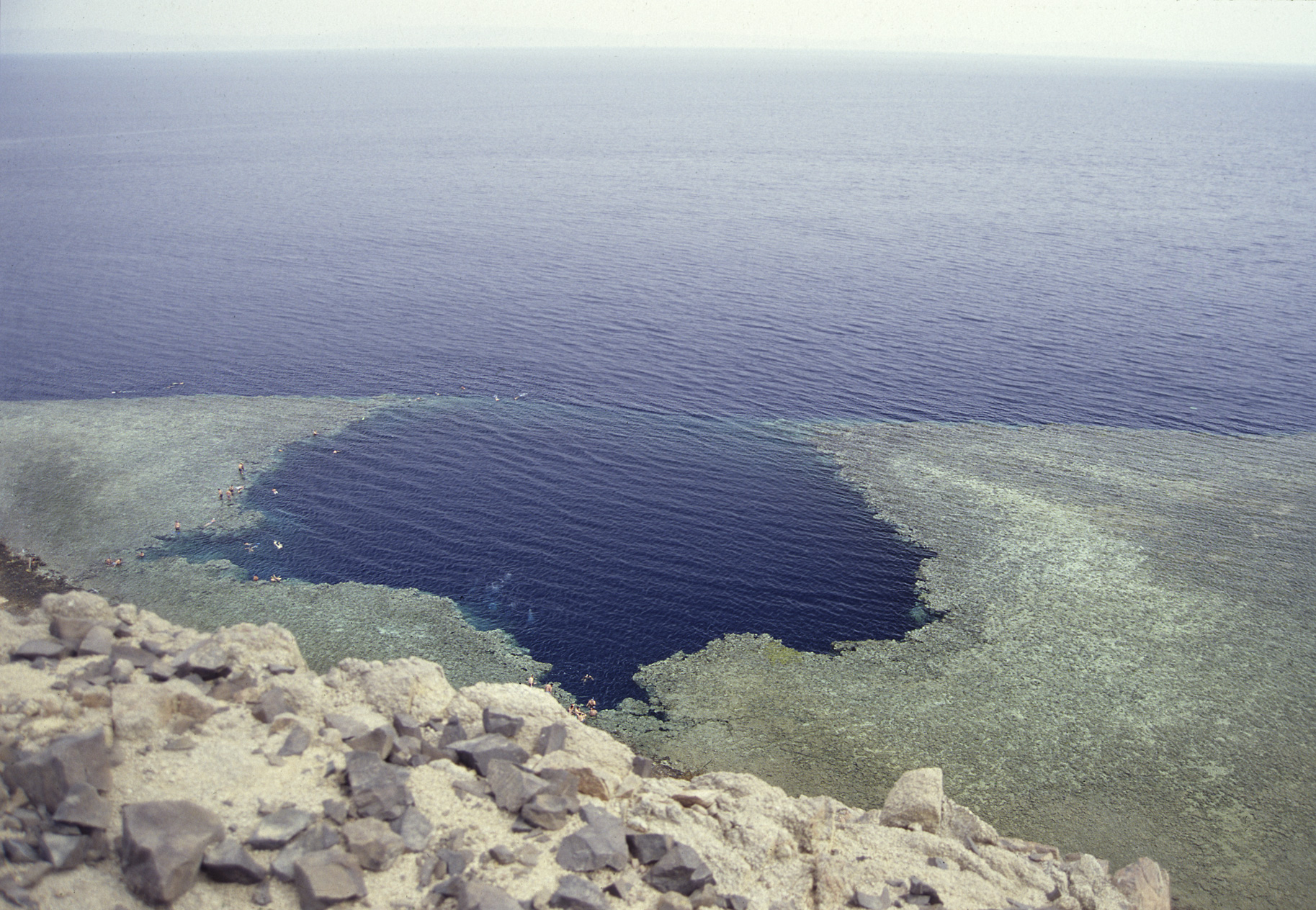 Aerial view of Blue Hole in Dahab, Egypt