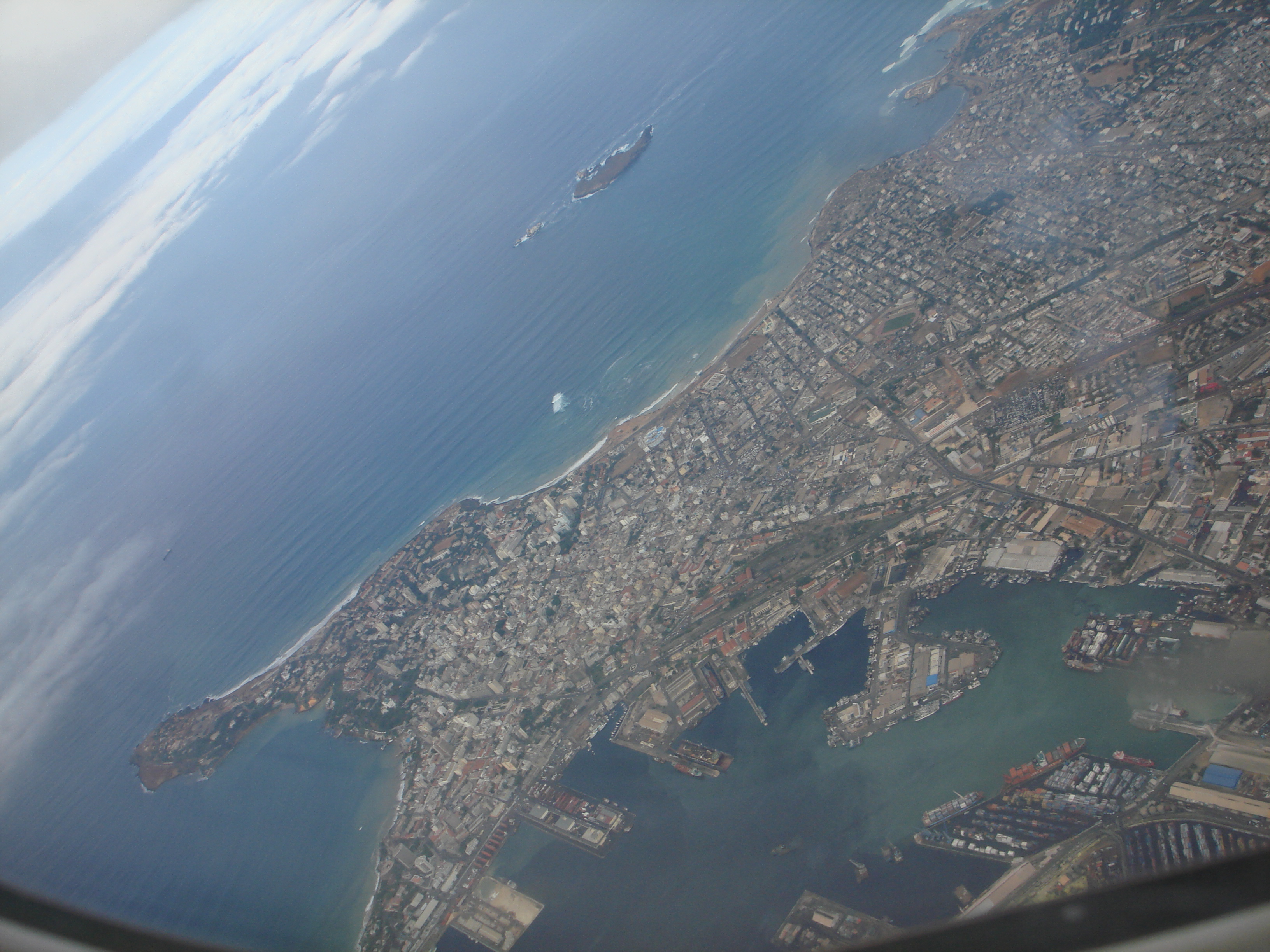 Aerial view of Senegal&#039;s Dakar Harbor and the Madeleine Islands