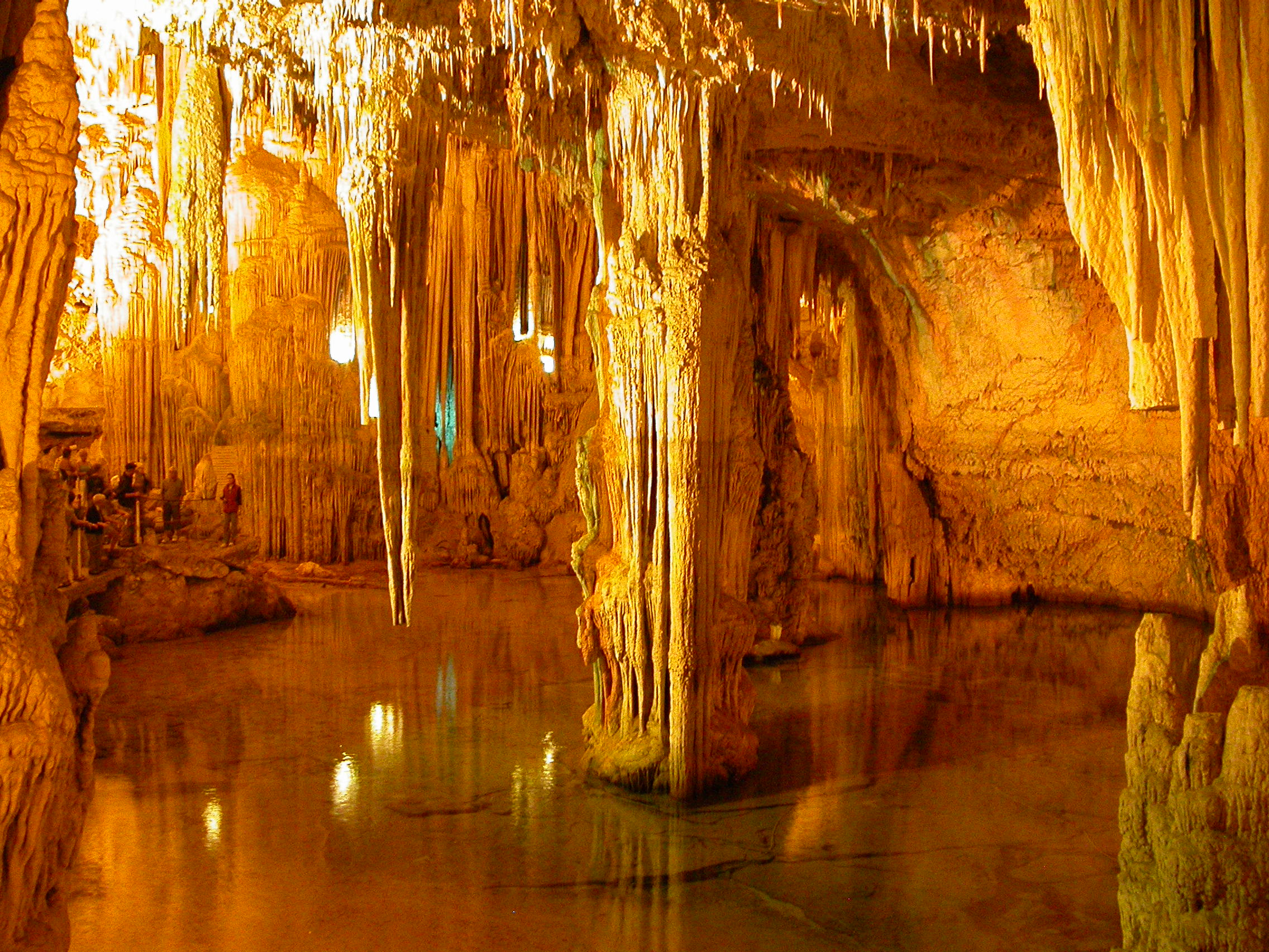 Topside view of Neptune&#039;s Grotto in Alghero, Italy with beautiful crystal formations providing the perfect backdrop